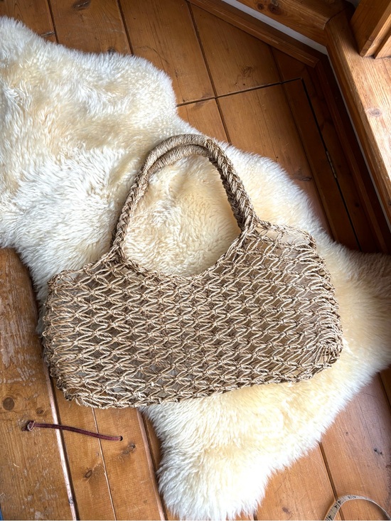Vintage Handbags - Vintage Woven Jute Market Bag